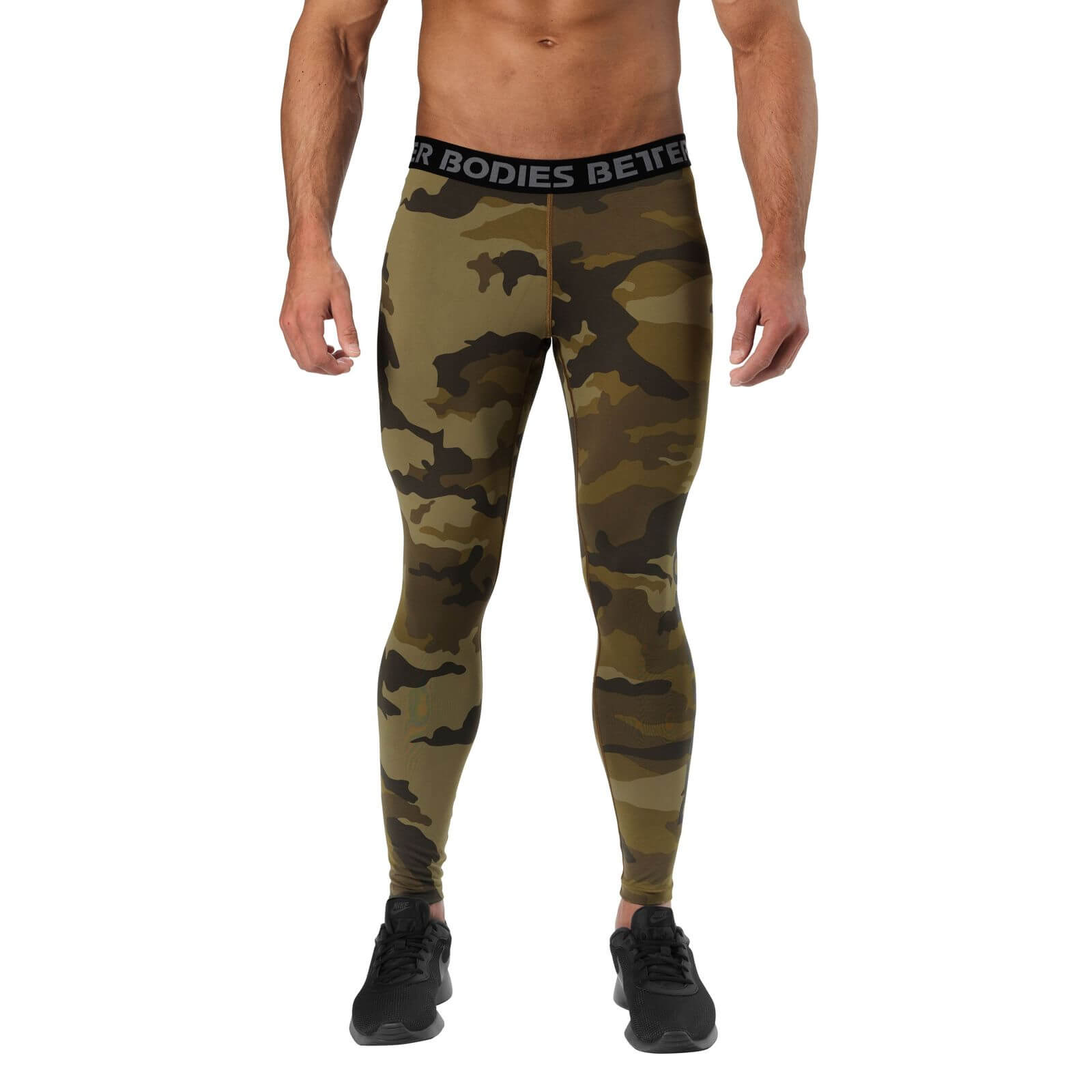 Kolla in Hudson Logo Tights, dark green camo, Better Bodies hos SportGymButiken.