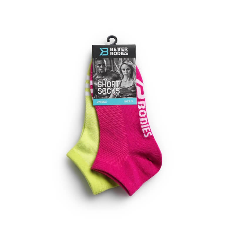 Kolla in Short Socks, pink/lime, Better Bodies hos SportGymButiken.se