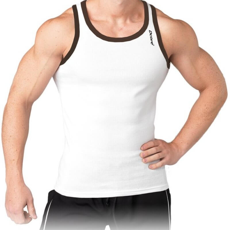 Kolla in Bodydesigned Ribsinglet, vit/svart, Dcore hos SportGymButiken.se