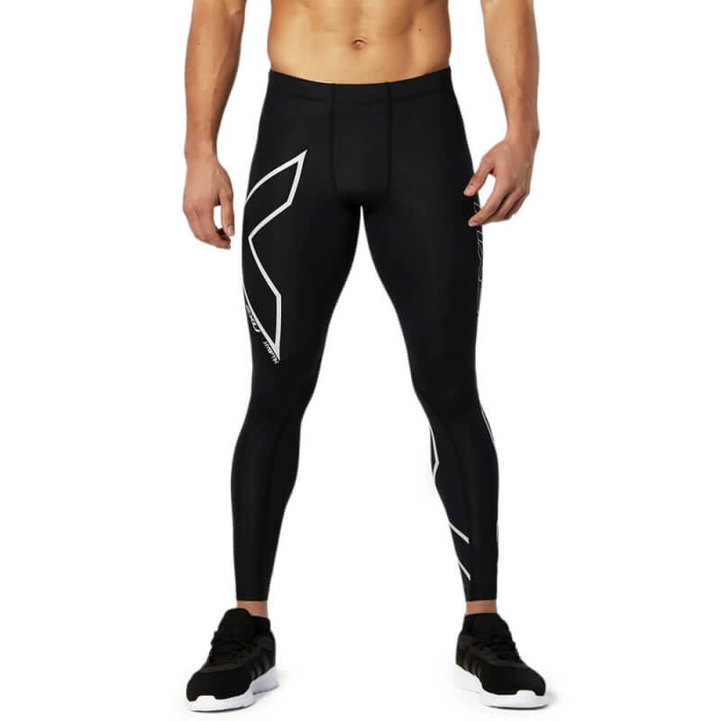 Kolla in Hyoptik Compression Tights, black/silver, 2XU hos SportGymButiken.se