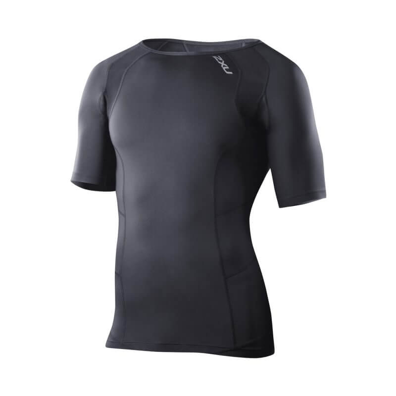 Compression Short Sleeve Top, black/black, 2XU