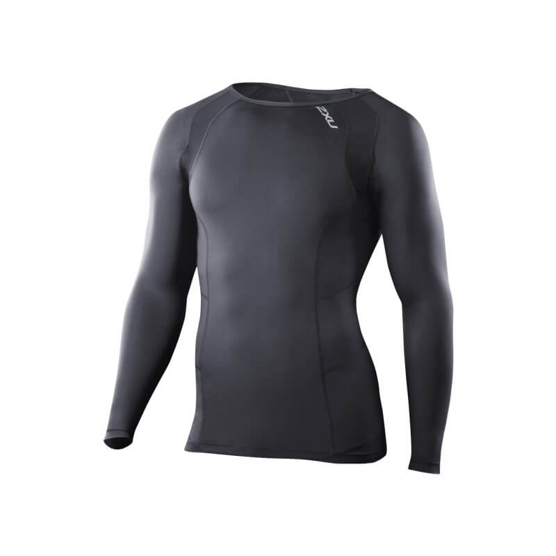 Compression Long Sleeve Top, black/black, 2XU