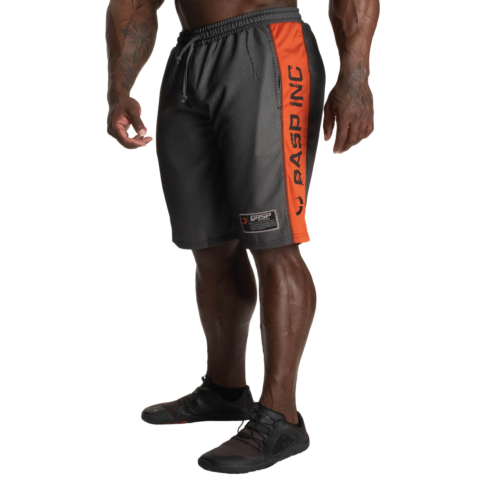 Kolla in NO1 Mesh Shorts, black/flame, GASP hos SportGymButiken.se