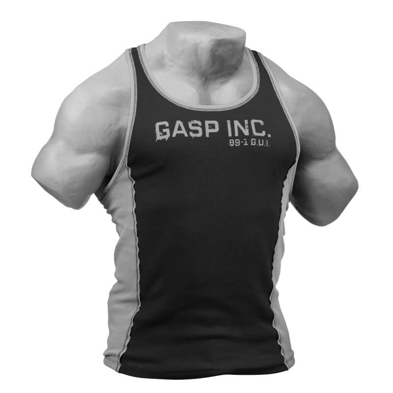 Kolla in 2-Color Rib Tank, black/grey, GASP hos SportGymButiken.se