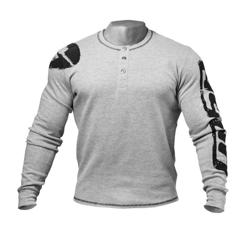 Kolla in Thermal Henley, grey melange, GASP hos SportGymButiken.se