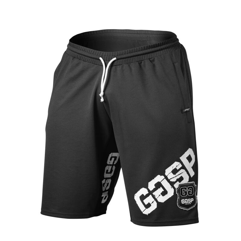 Mesh Panel Shorts, grey, GASP