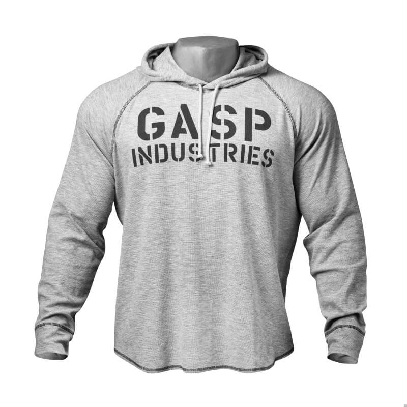 Kolla in Long Sleeve Thermal Hoodie, grey melange, GASP hos SportGymButiken.se