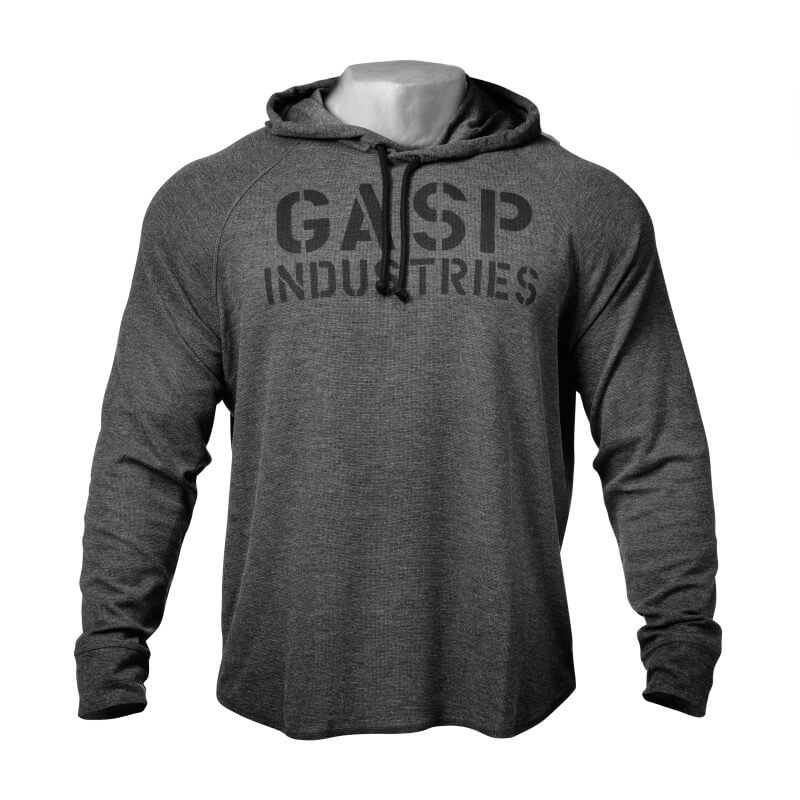 Long Sleeve Thermal Hoodie, antracite melange, GASP