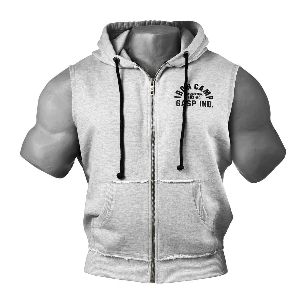 Kolla in Throwback Zip Hood, grey melange, GASP hos SportGymButiken.se