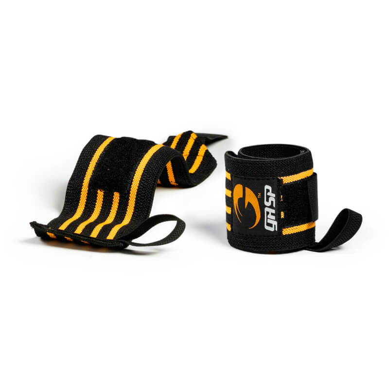 Kolla in Hardcore Wrist Wraps, black/yellow, GASP hos SportGymButiken.se