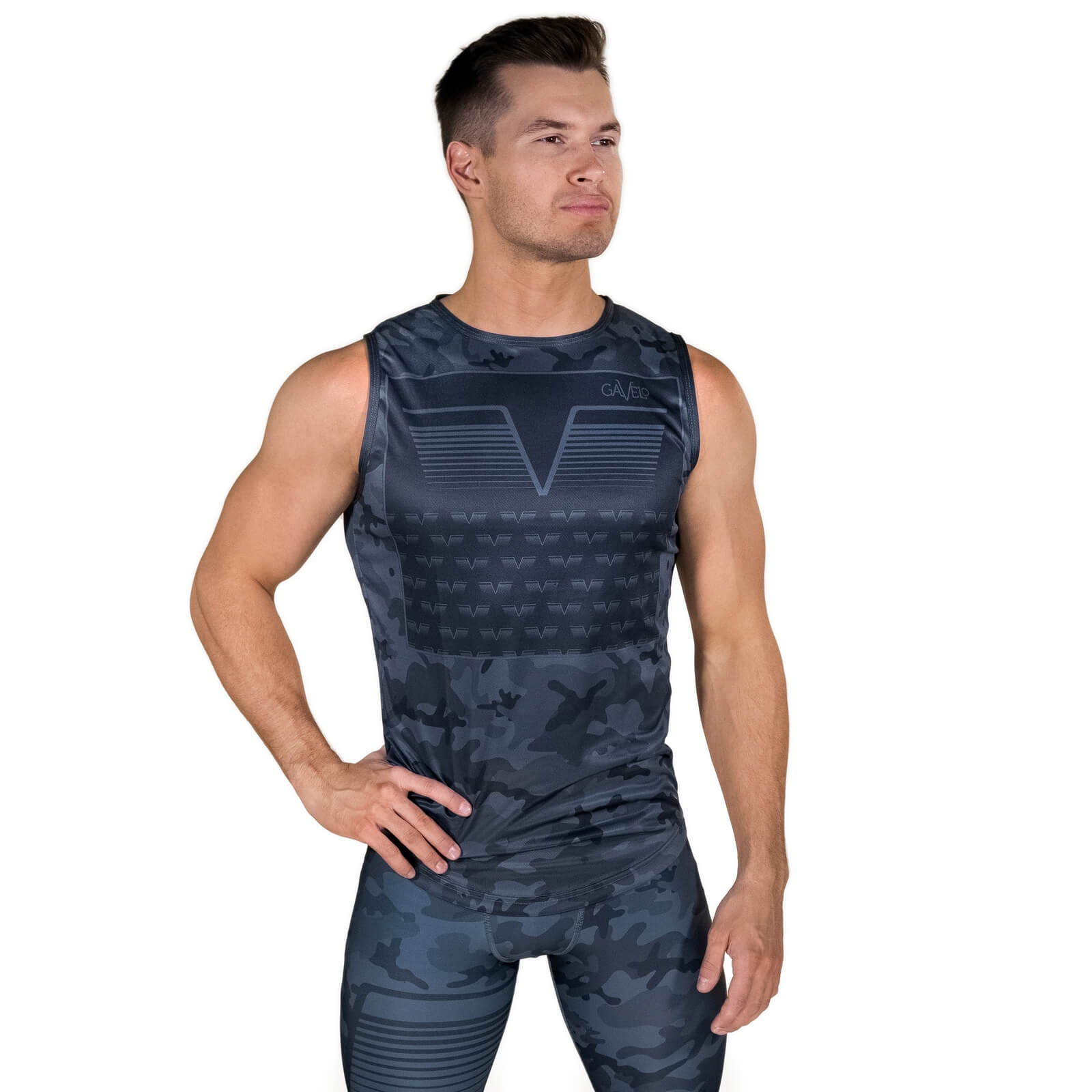 Kolla in Sniper Sleeveless Tee, blue, Gavelo hos SportGymButiken.se