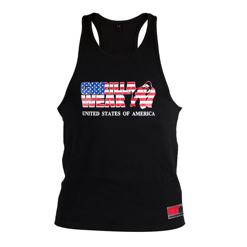 Kolla in USA Tank Top, black, Gorilla Wear hos SportGymButiken.se