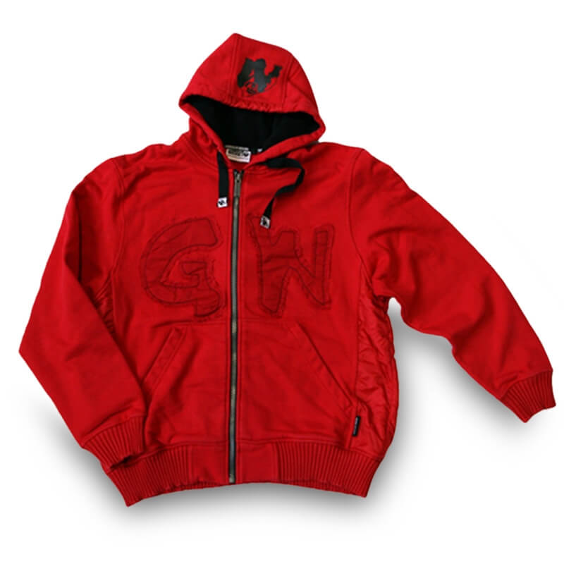 Logo Hooded Jacket, red, Gorilla Wear