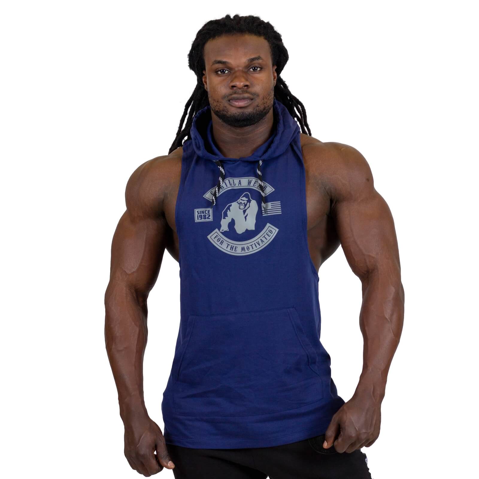 Kolla in Lawrence Hooded Tank Top, navy, Gorilla Wear hos SportGymButiken.se