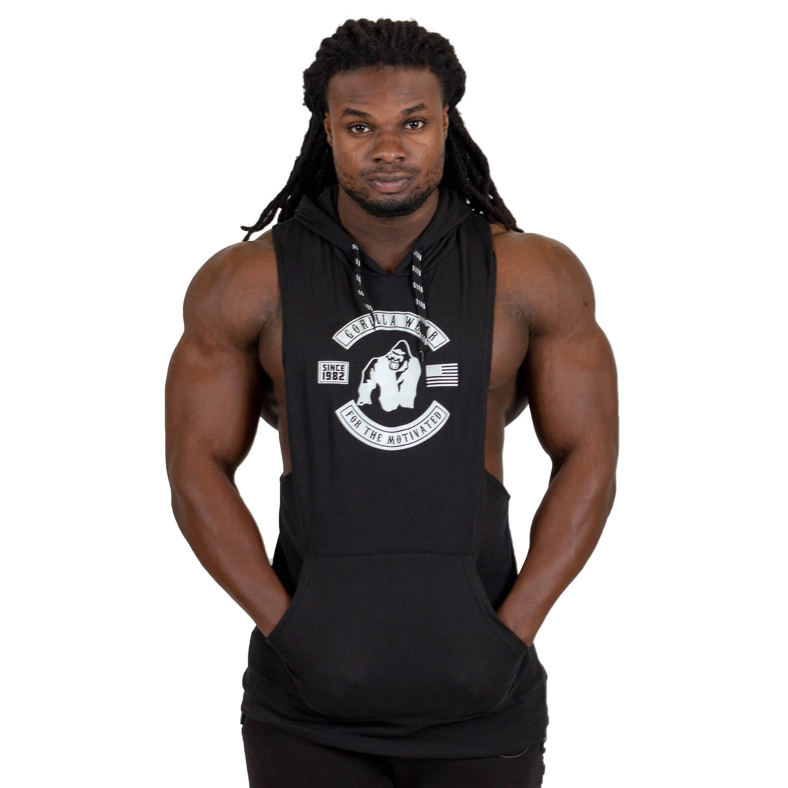 Kolla in Lawrence Hooded Tank Top, black, Gorilla Wear hos SportGymButiken.se