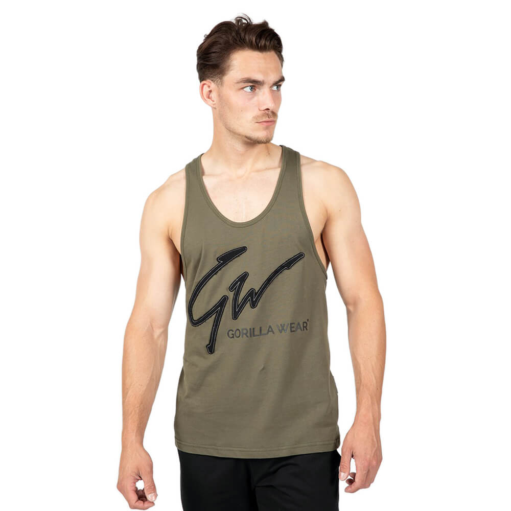 Kolla in Evansville Tank Top, army green, Gorilla Wear hos SportGymButiken.se