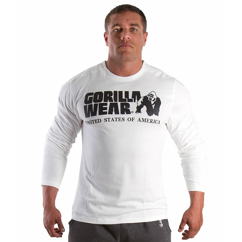 Kolla in Rubber Printed, Longsleeve, white, Gorilla Wear hos SportGymButiken.se