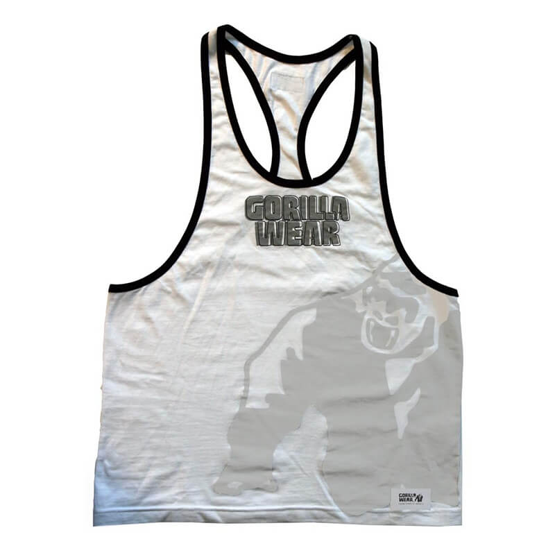 Kolla in Contrast Logo T-Back, white, Gorilla Wear hos SportGymButiken.se