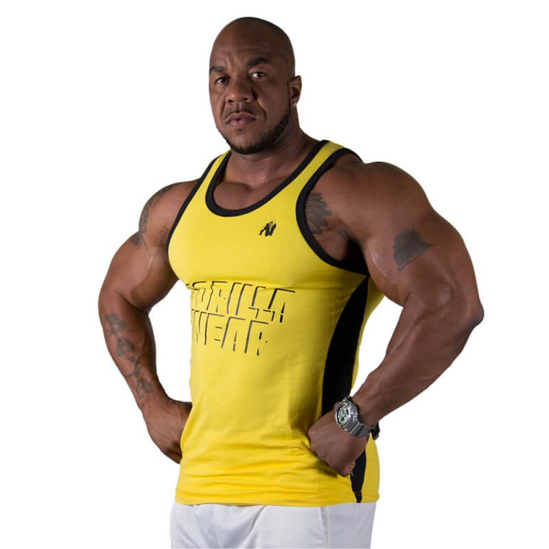 Kolla in Stretch Tank Top, gul, Gorilla Wear hos SportGymButiken.se