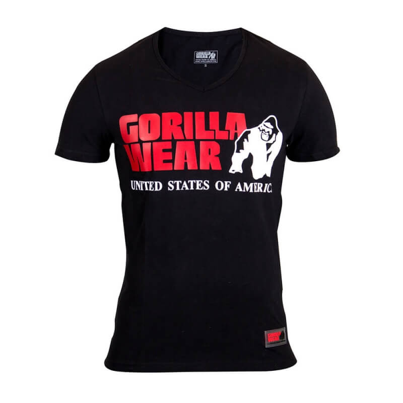 Kolla in Utah V-Neck Tee, black, Gorilla Wear hos SportGymButiken.se