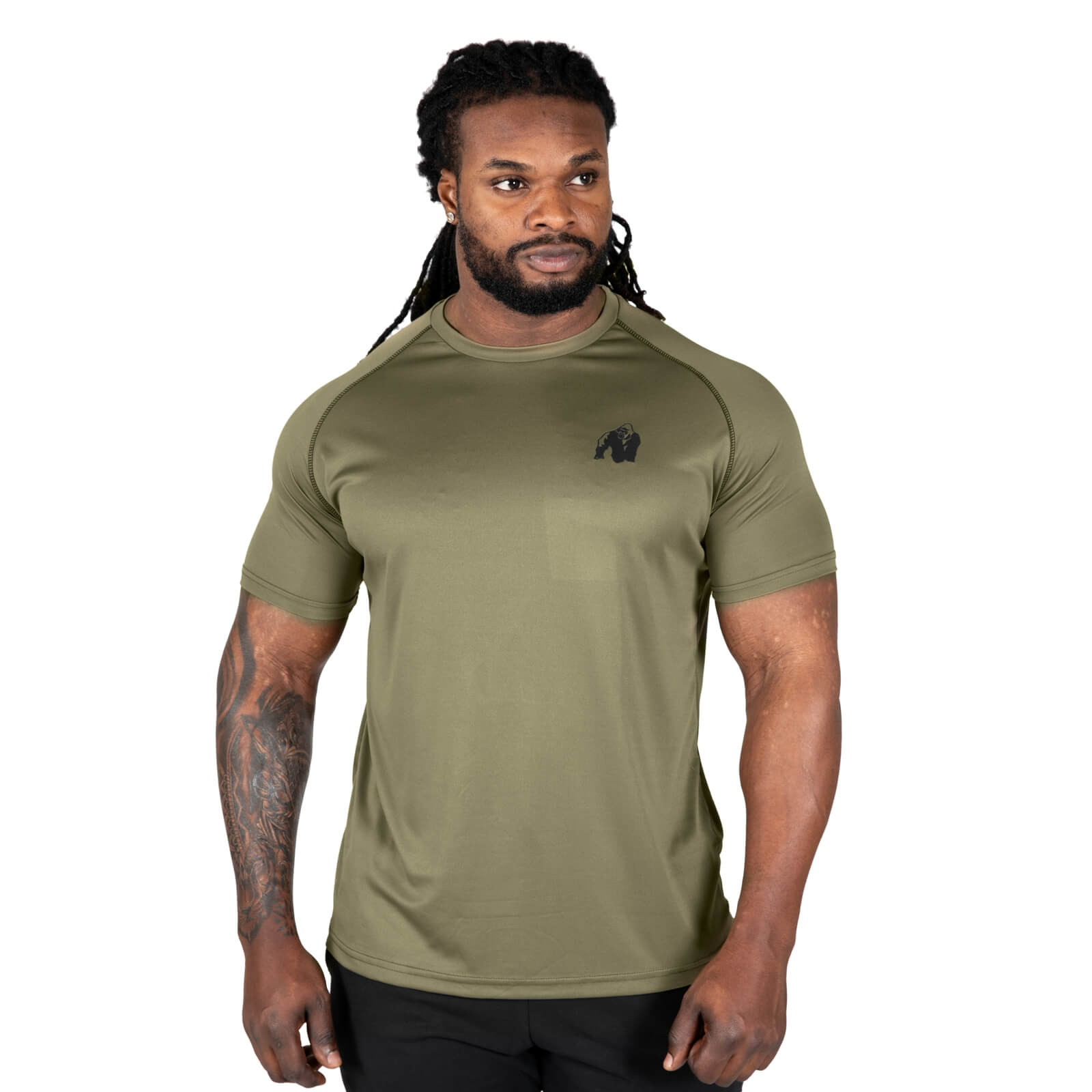 Kolla Performance Tee, army green, Gorilla Wear hos SportGymButiken.se