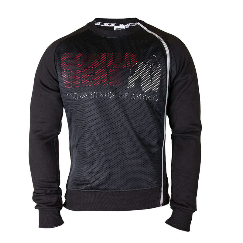 Kolla in Memphis Mesh Sweatshirt, svart, Gorilla Wear hos SportGymButiken.se