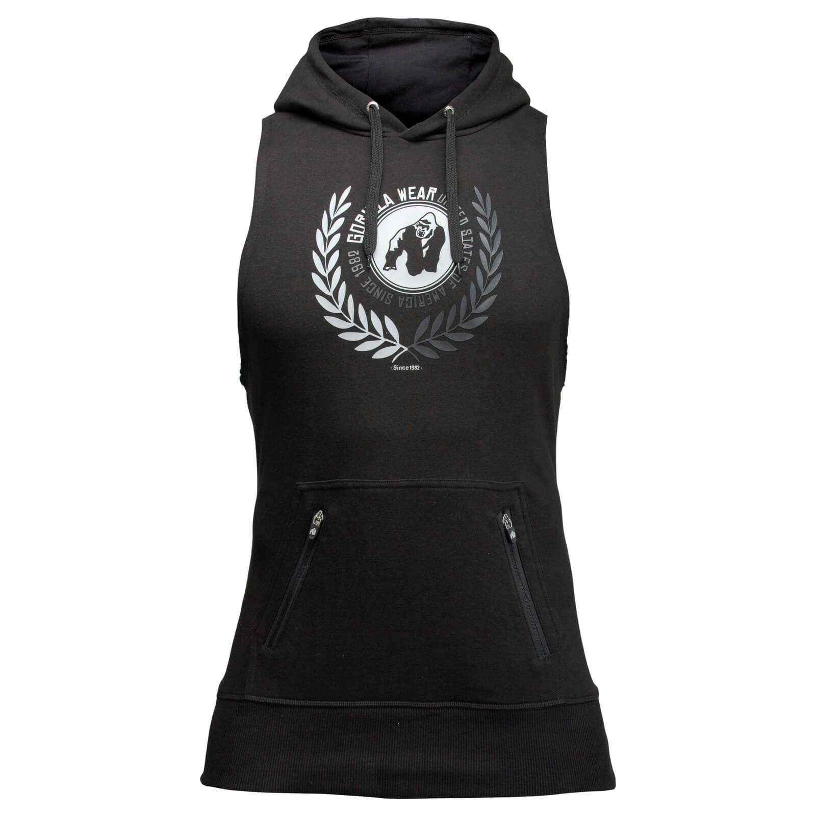 Manti Sleeveless Hoodie, black, Gorilla Wear