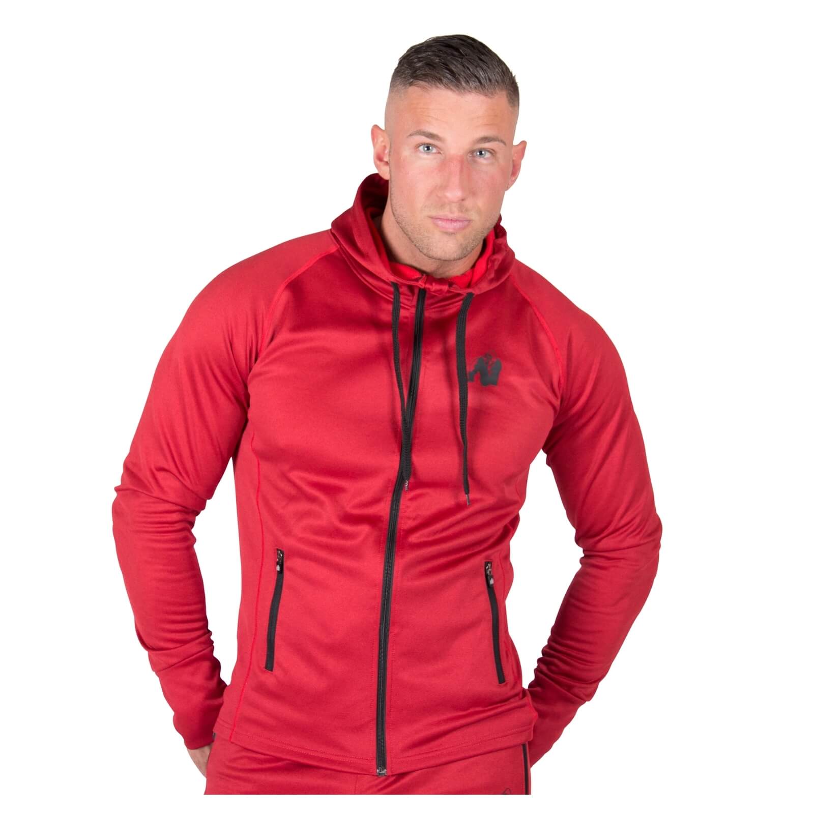 Kolla in Bridgeport Zipped Hoodie, red, Gorilla Wear hos SportGymButiken.se