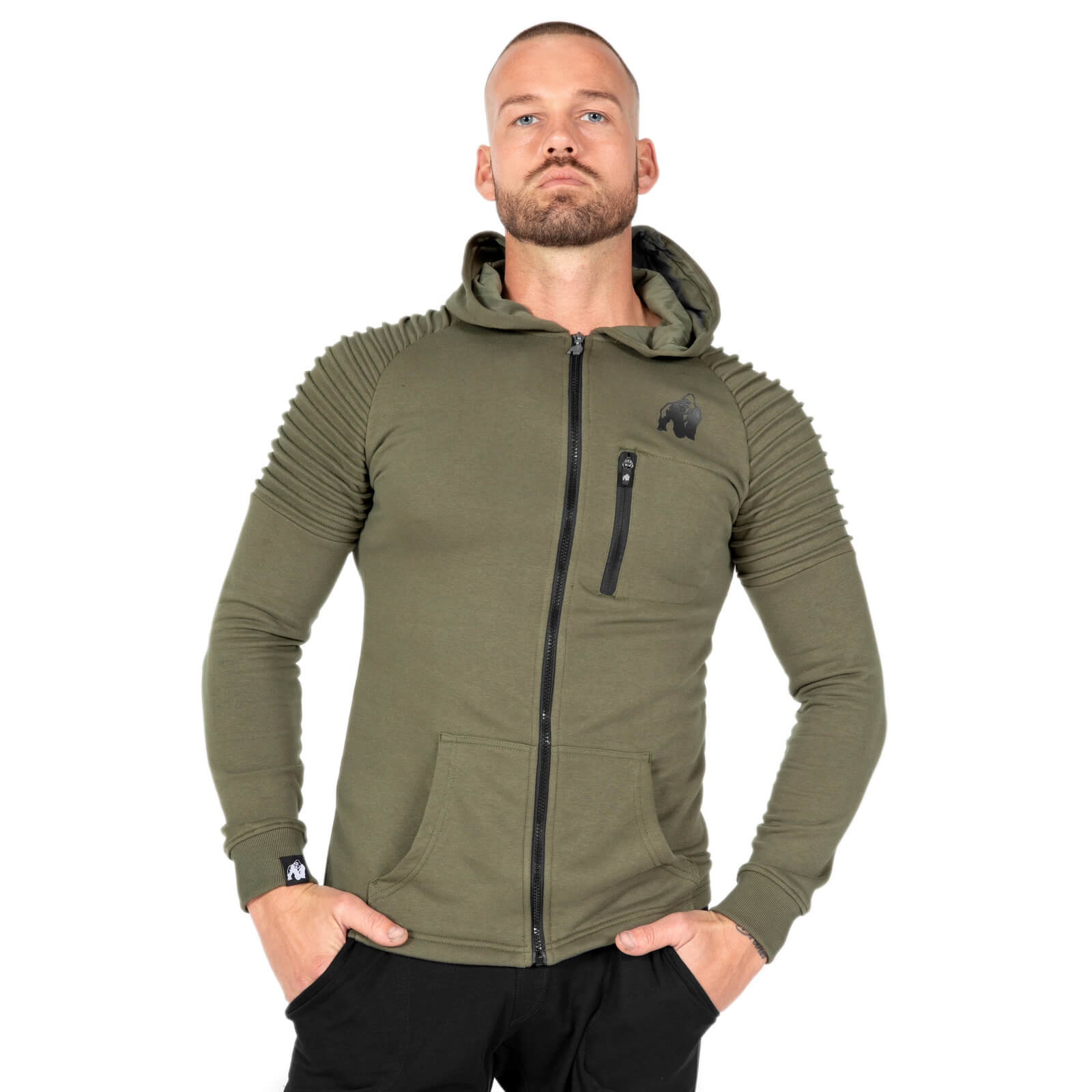 Kolla in Delta Hoodie, army green, Gorilla Wear hos SportGymButiken.se