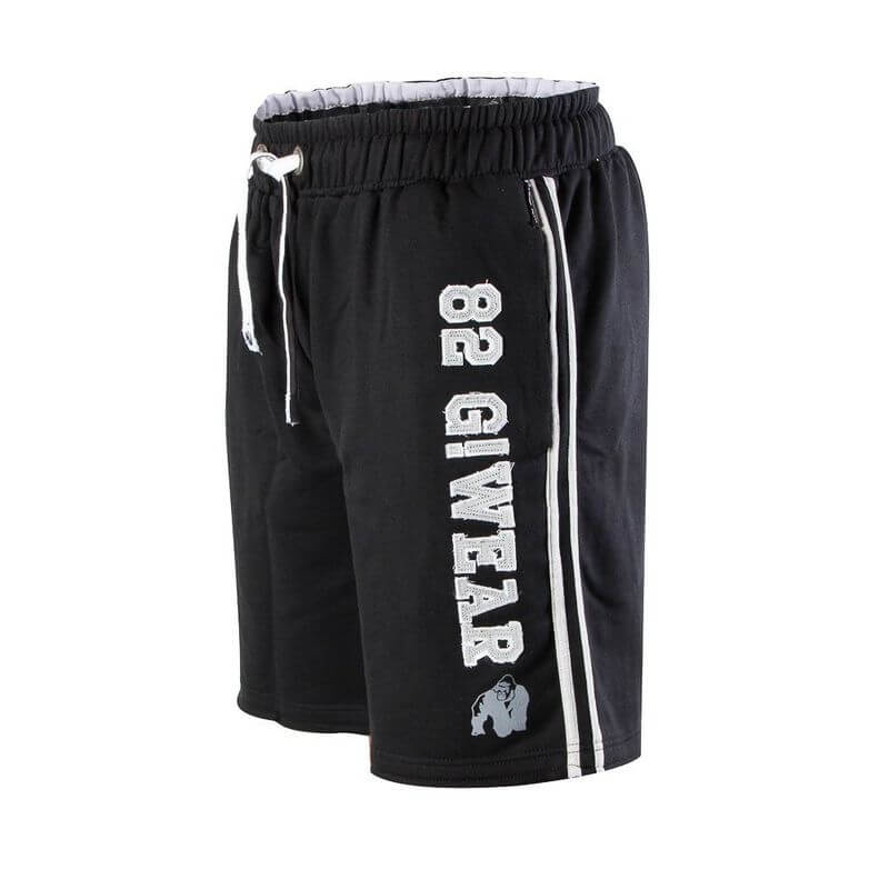 Kolla in 82 Sweat Shorts, svart/vit, Gorilla Wear hos SportGymButiken.se