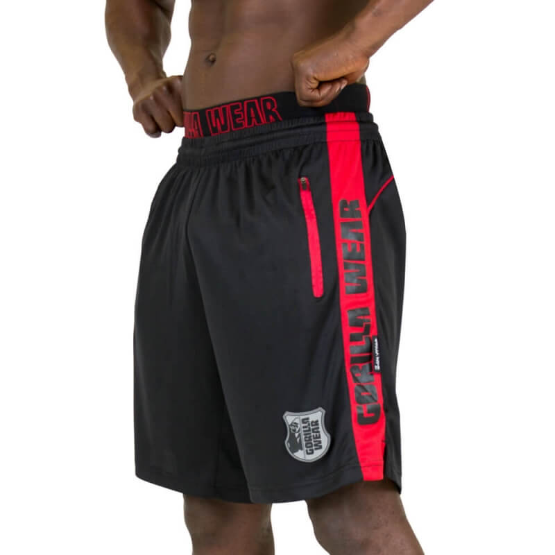 Kolla in Shelby Shorts, black/red, Gorilla Wear hos SportGymButiken.se