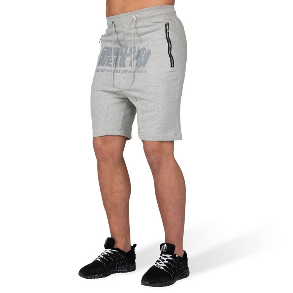 Kolla in Alabama Drop Crotch Shorts, grey, Gorilla Wear hos SportGymButiken.se