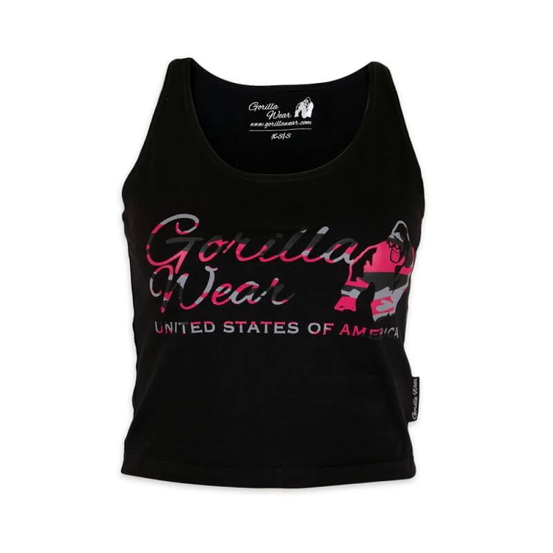 Kolla in Oakland Crop Tank, black/pink camo, Gorilla Wear hos SportGymButiken.se