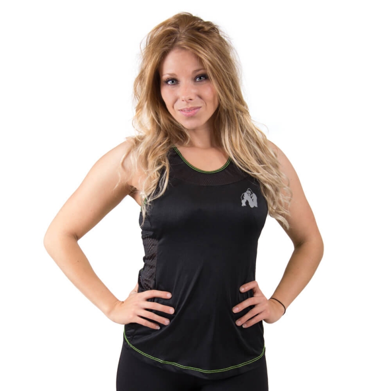 Kolla in Marianna Tank Top, black/neon lime, Gorilla Wear hos SportGymButiken.se