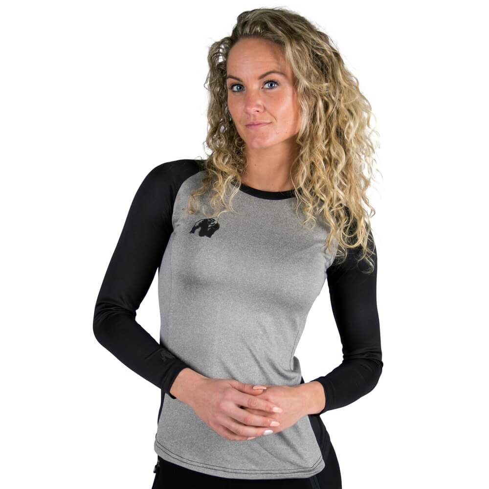 Kolla in Mineola Longsleeve, black/grey, Gorilla Wear hos SportGymButiken.se