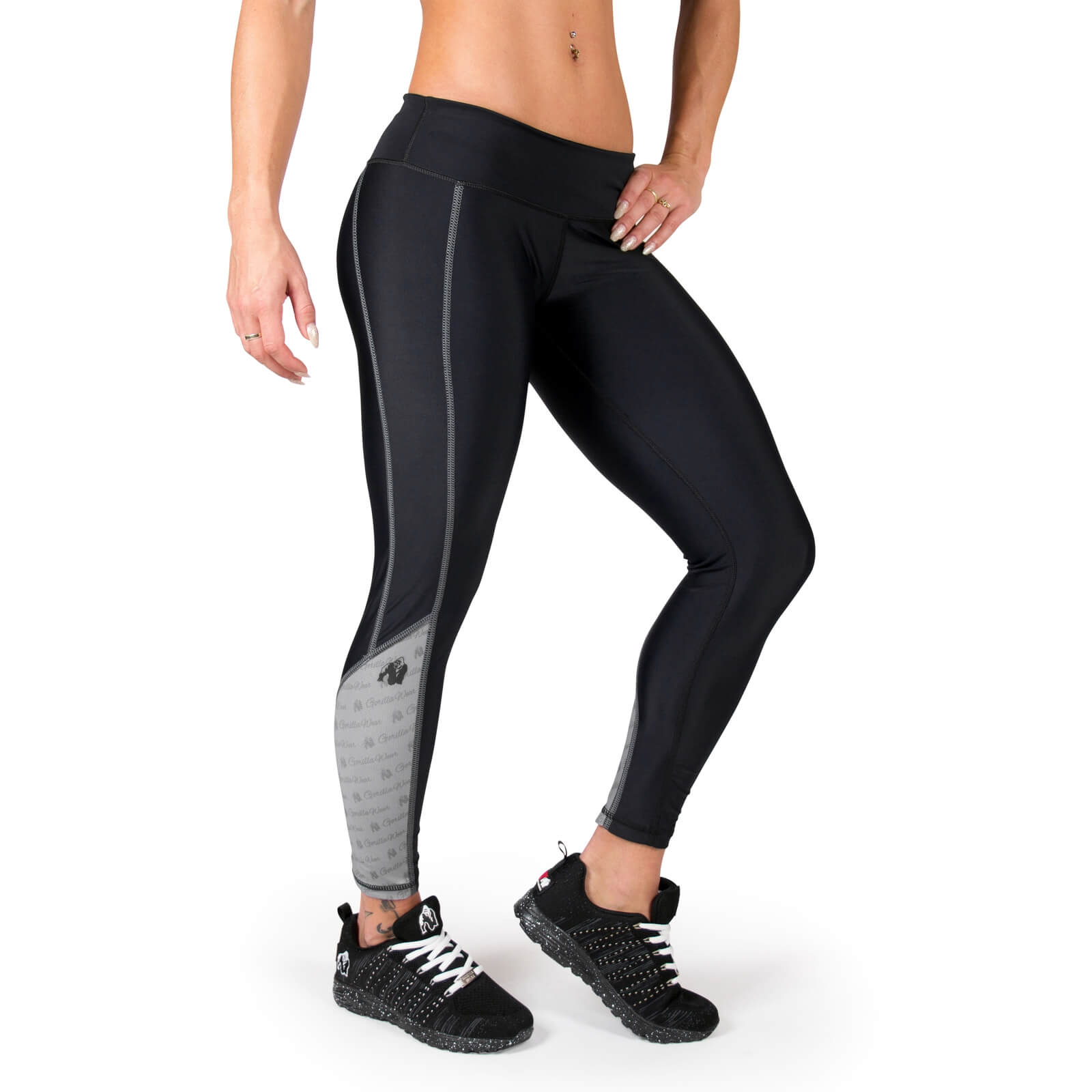 Kolla in Carlin Compression Tights, black/grey, Gorilla Wear hos SportGymButiken