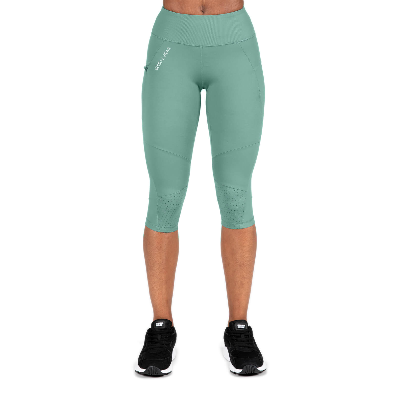 Kolla in Monroe Cropped Leggings, army green, Gorilla Wear hos SportGymButiken.s