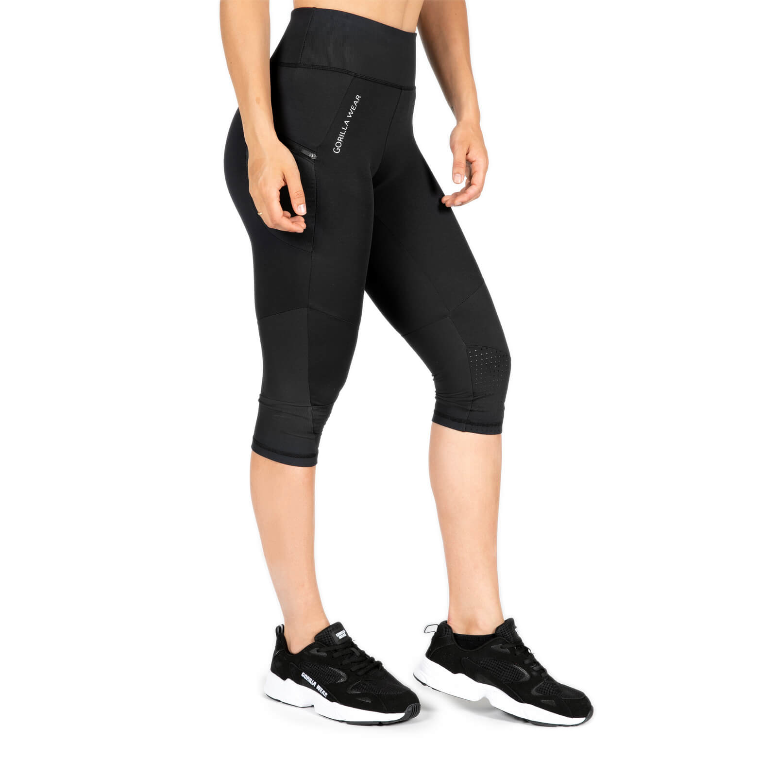 Monroe Cropped Leggings, black, Gorilla Wear