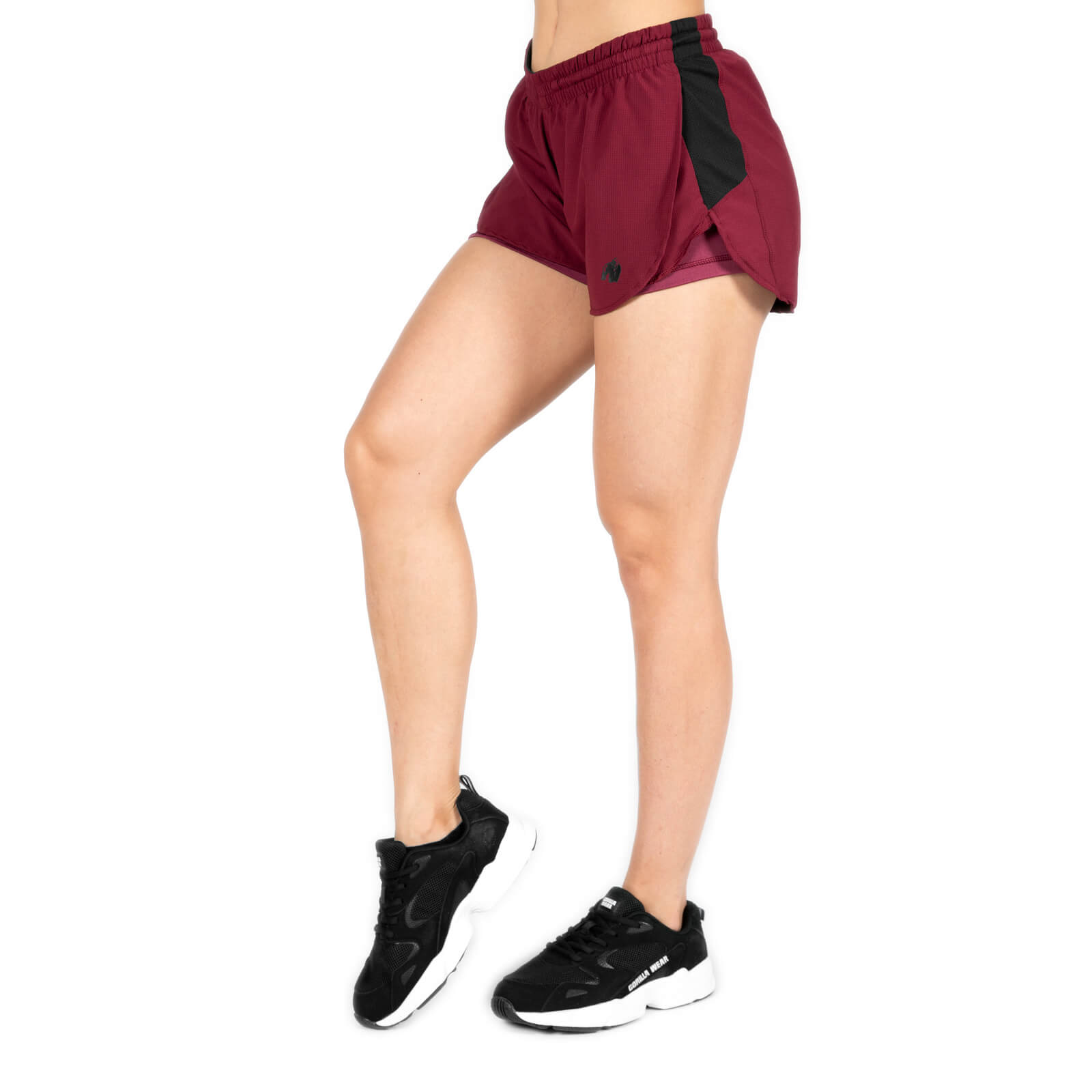 Kolla in Salina 2-In-1 Shorts, burgundy red, Gorilla Wear hos SportGymButiken.se