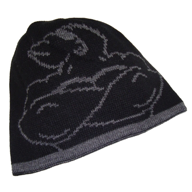 Reverseble Beanie, grå/svart, Gorilla Wear