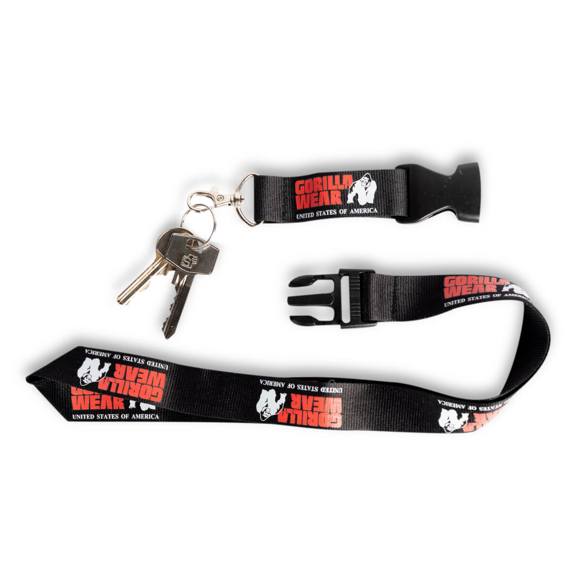 Lanyard, black/red, Gorilla Wear