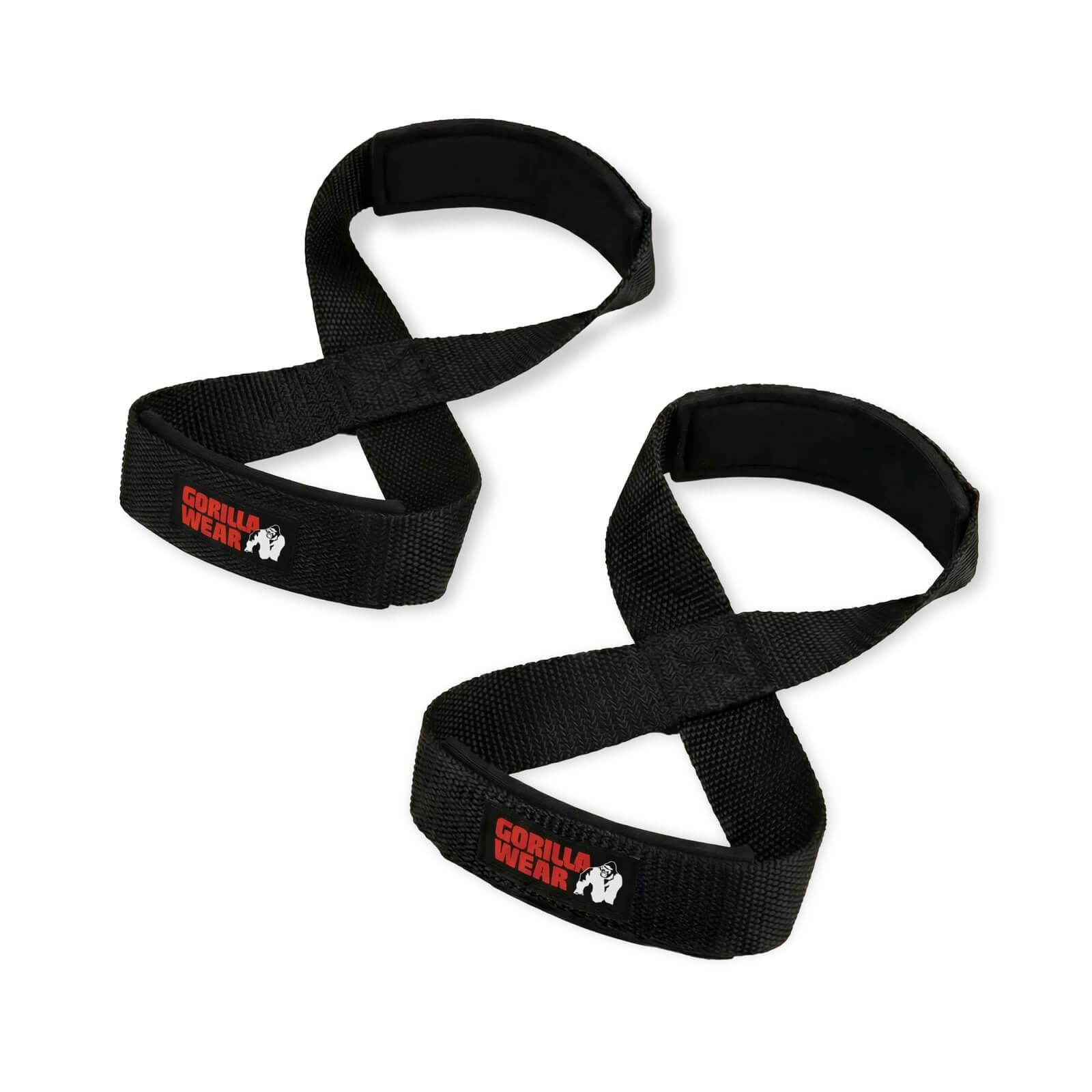 Kolla Figure 8 Lifting Straps, black, Gorilla Wear hos SportGymButiken.se