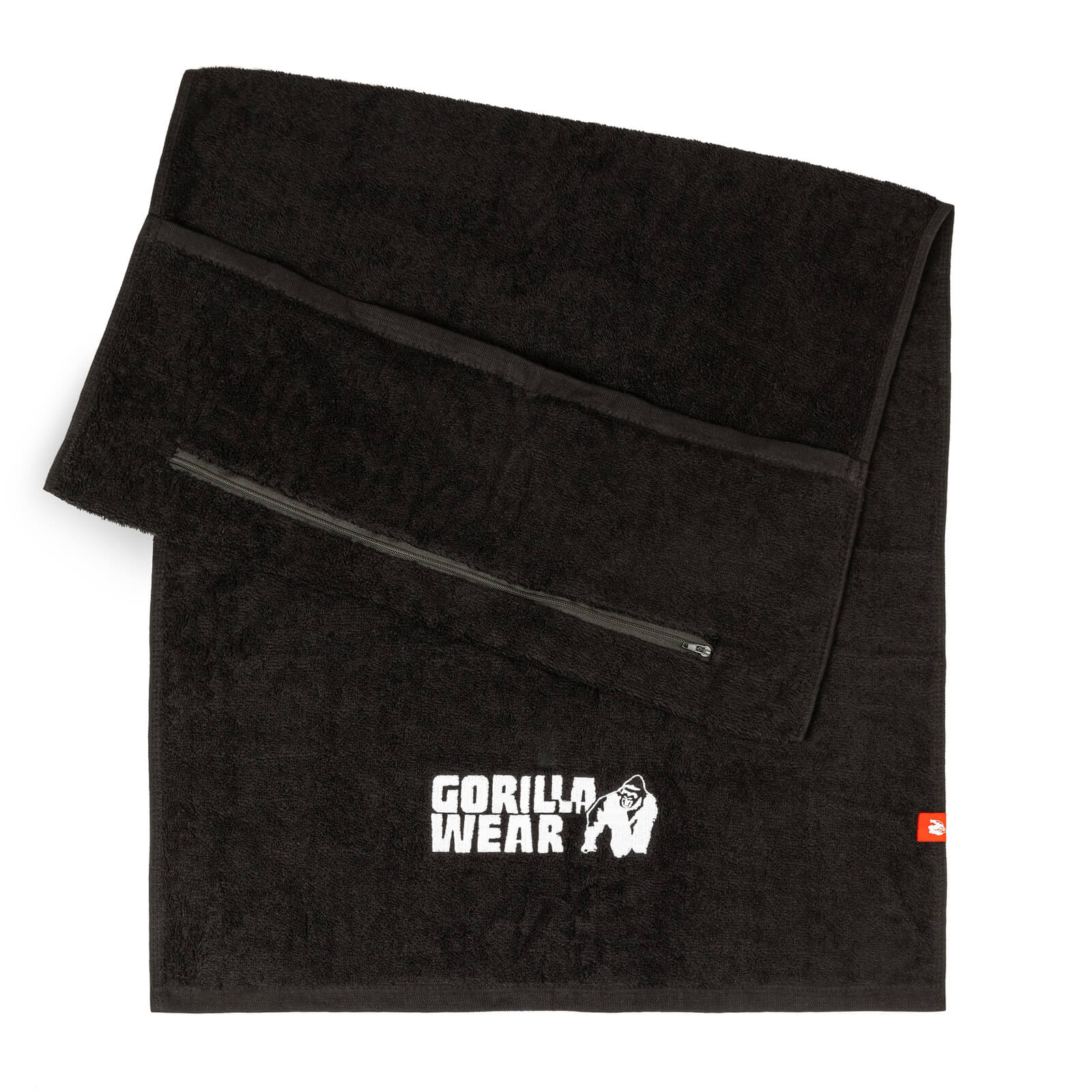Zip Pocket Gym Towel, black