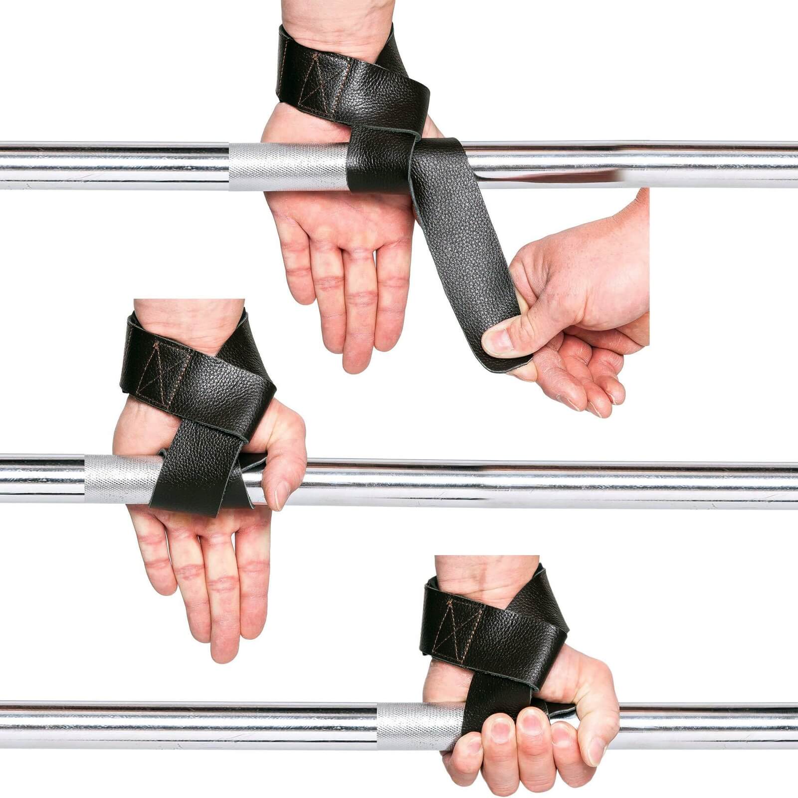 Köp Padded Leather Lifting Straps, black, C.P. Sports online hos