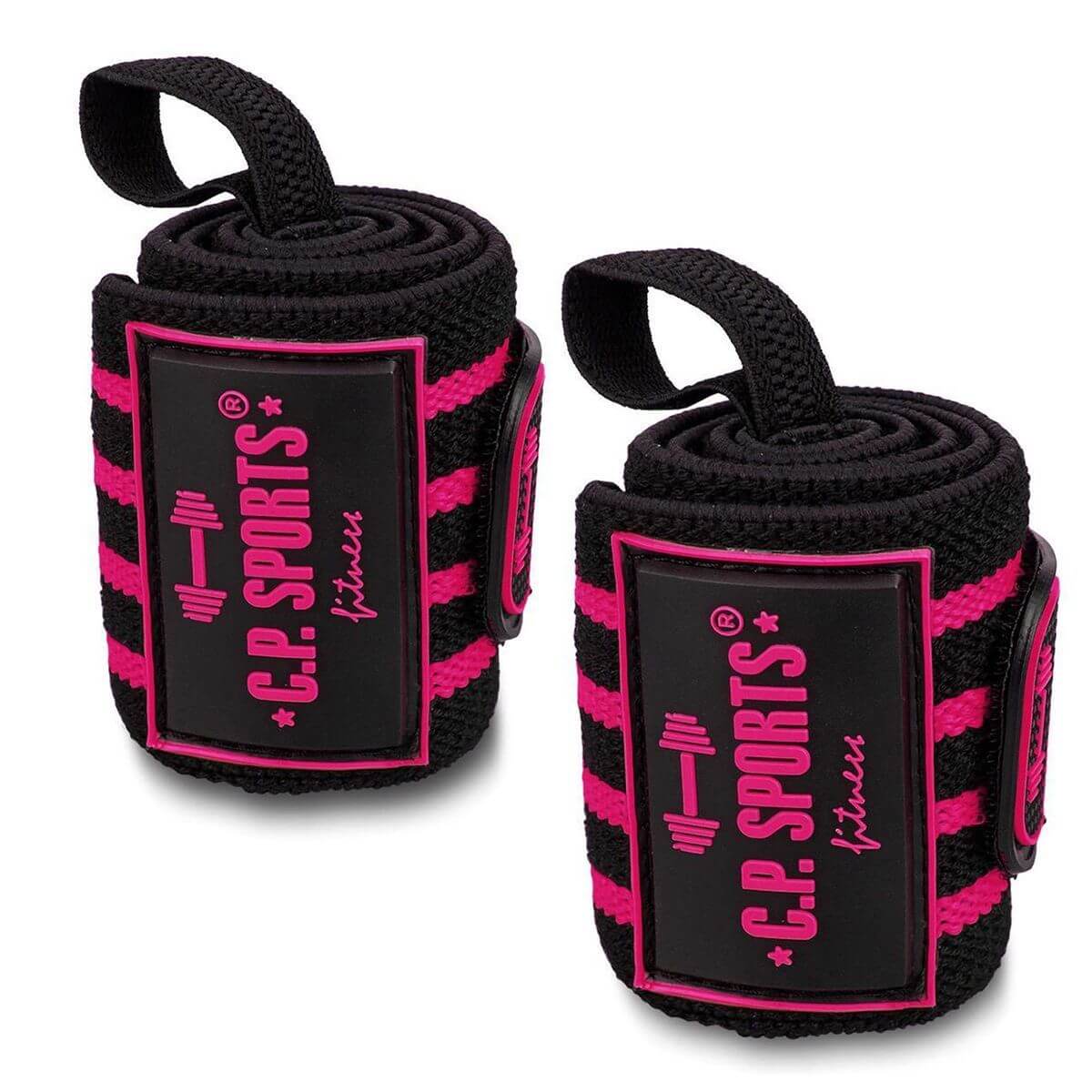 Strongman Wrist Wraps, 50 cm, black/pink