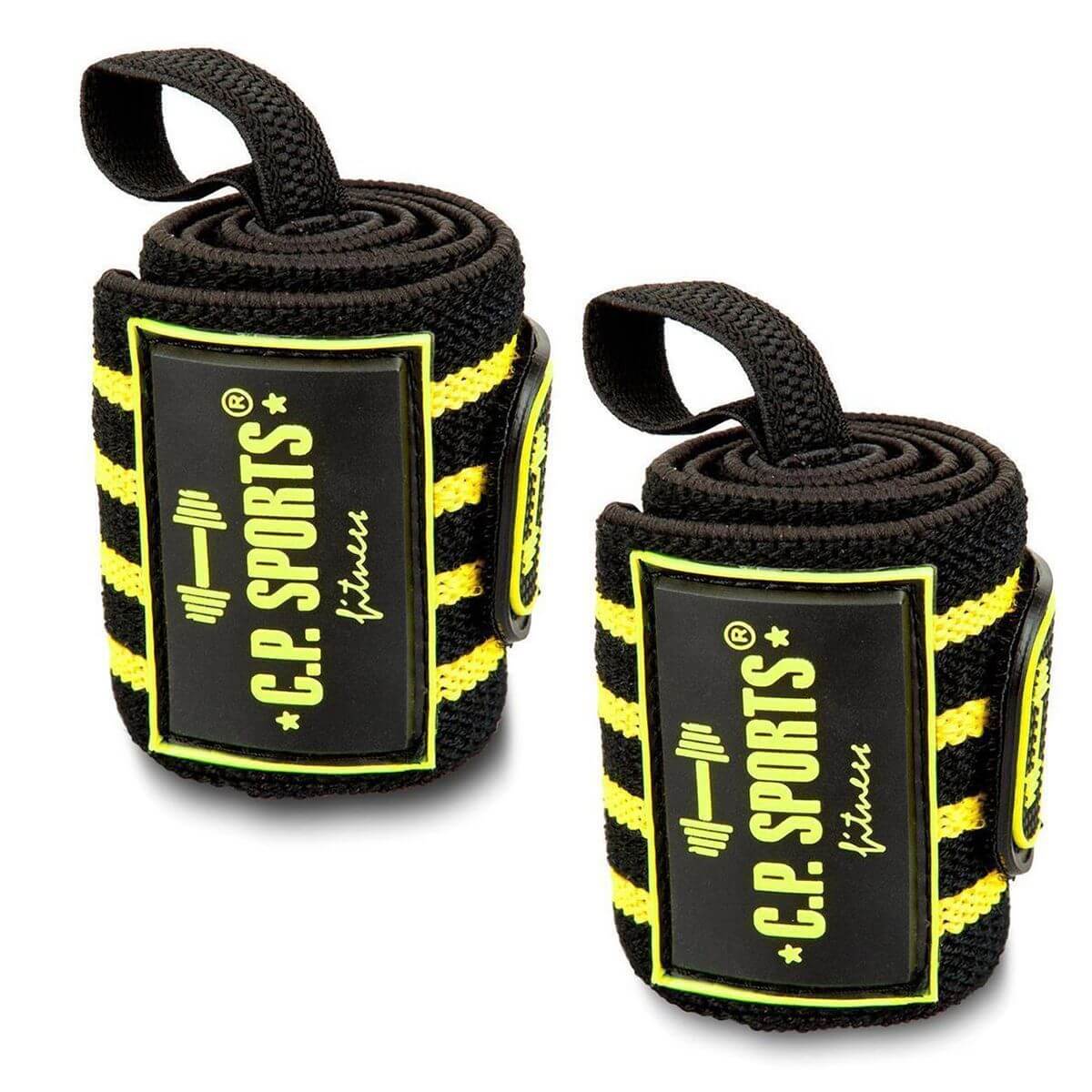 Strongman Wrist Wraps, 50 cm, black/yellow