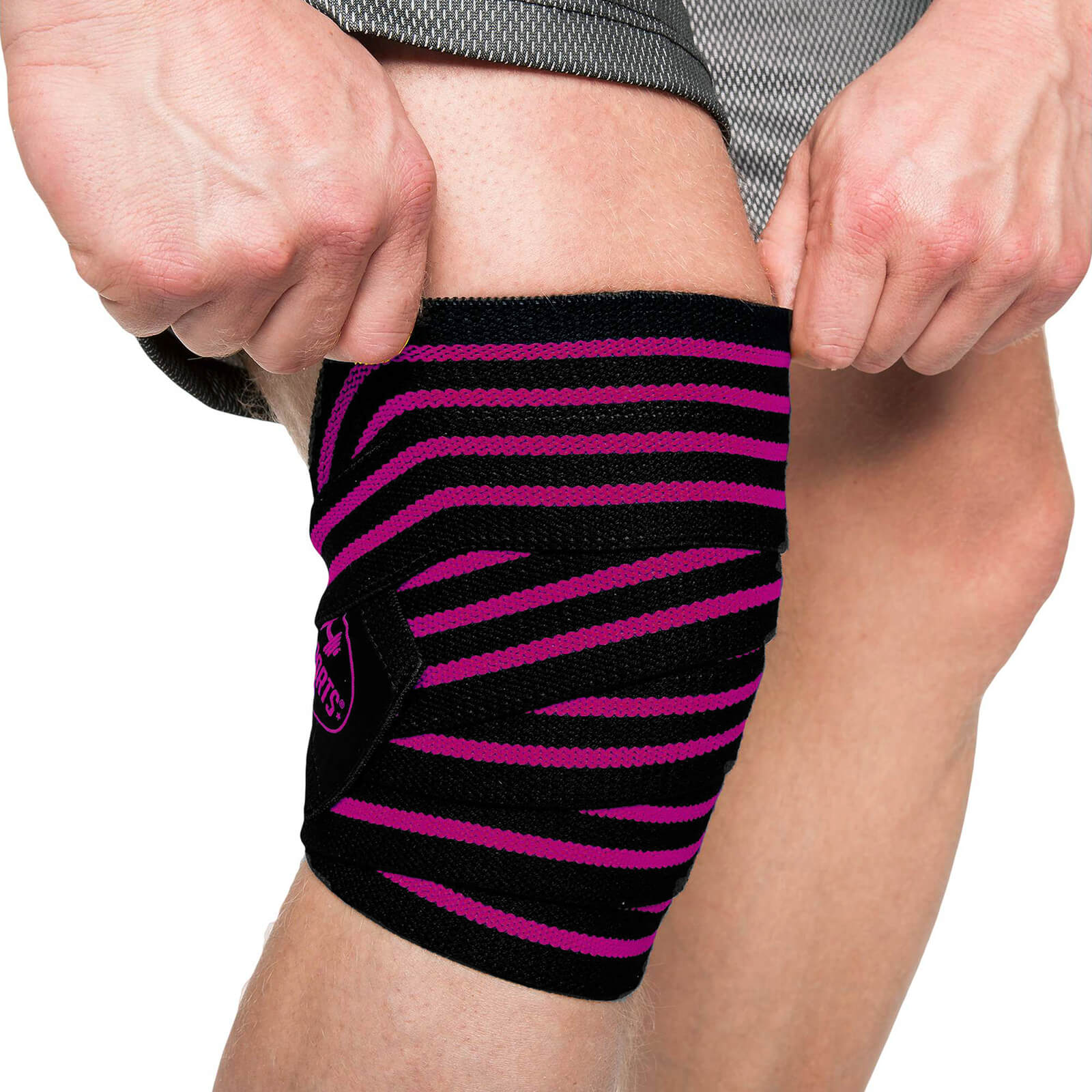 Knee Wraps, black/pink, 2 m, C.P. Sports