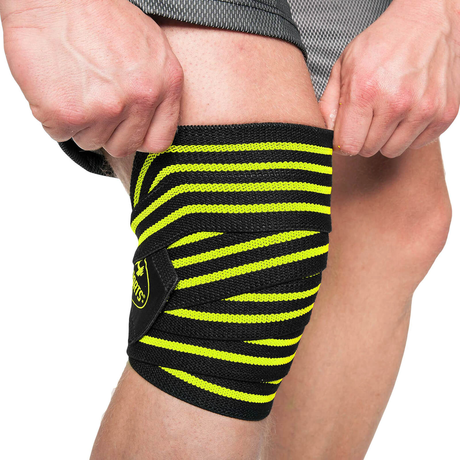 Knee Wraps, black/yellow, 2 m, C.P. Sports