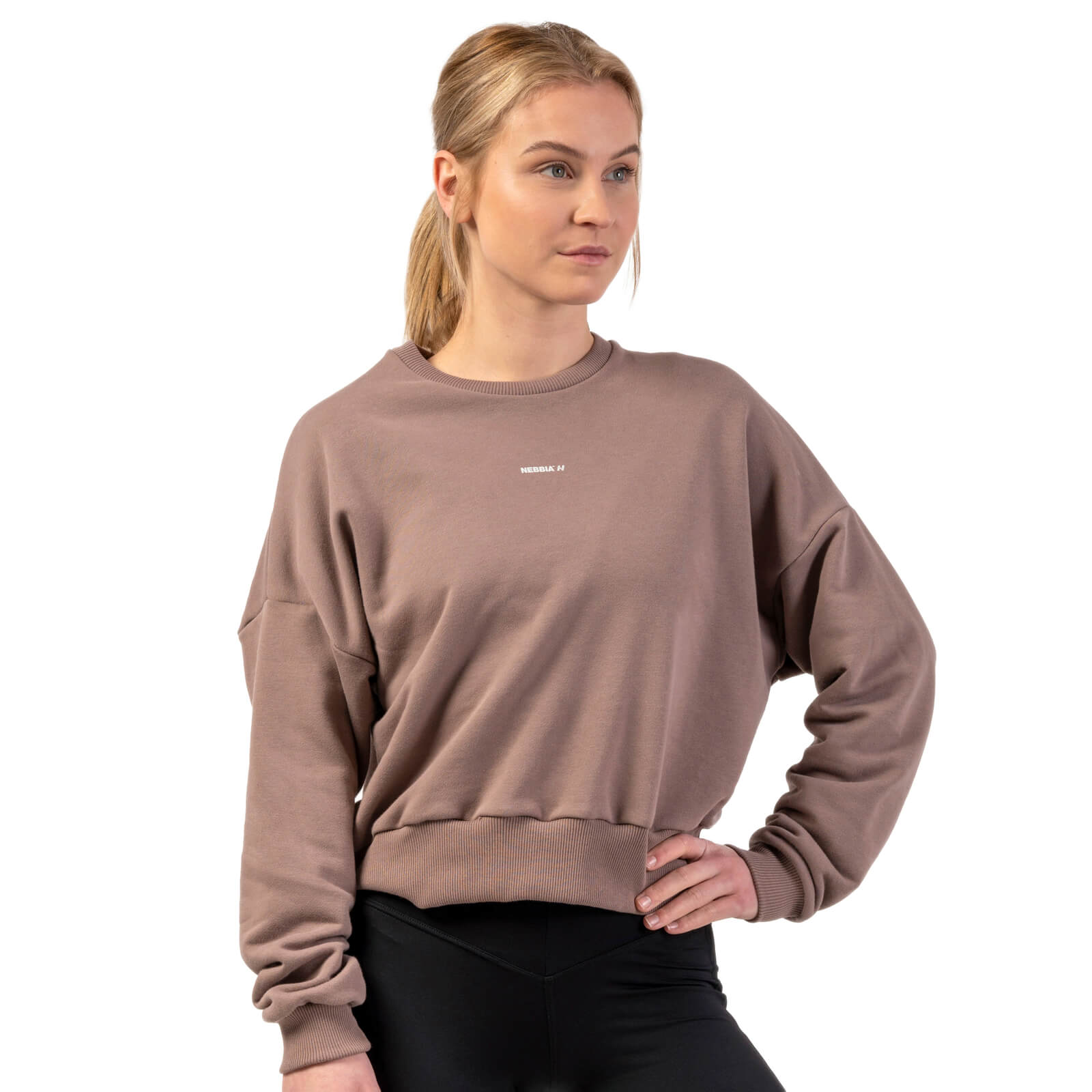Kolla in Loose Fit Sweatshirt ''Feeling Good'', brown, Nebbia hos SportGymButiken.se