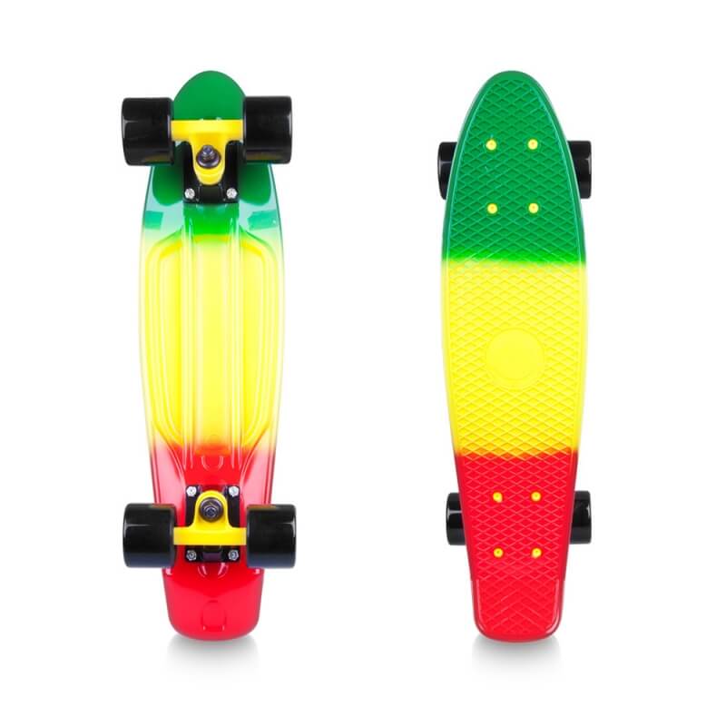 Kolla in Pennyboard Sunbow 22, green/yellow/red, Worker hos SportGymButiken.se